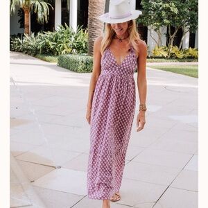 NEW! Perry Walker The McKenzie Cotton Purple Stamp Print OS